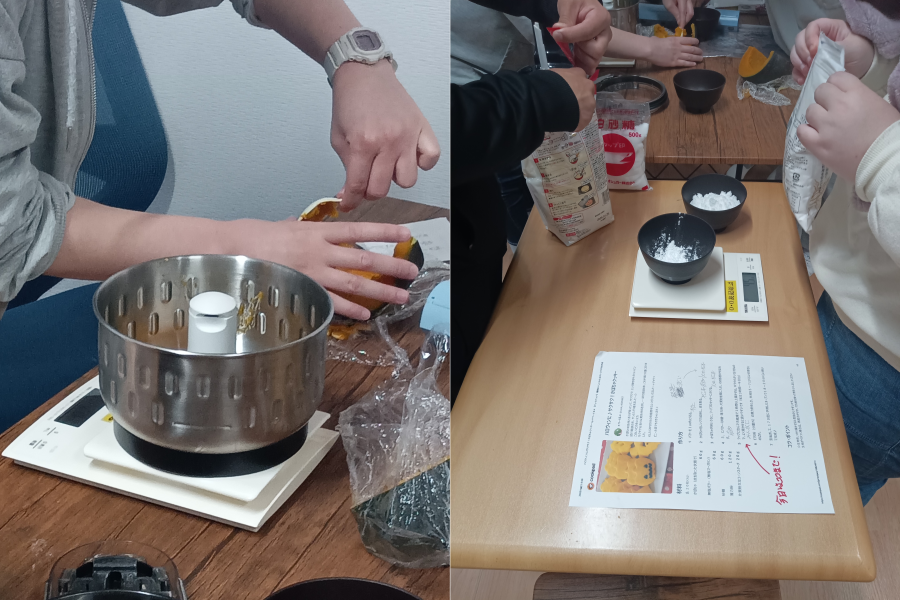 かぼちゃクッキー作り